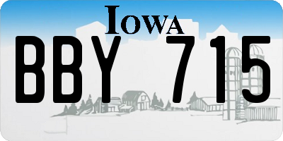 IA license plate BBY715
