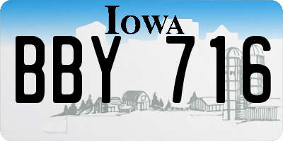 IA license plate BBY716