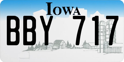 IA license plate BBY717