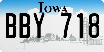 IA license plate BBY718