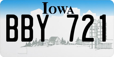 IA license plate BBY721
