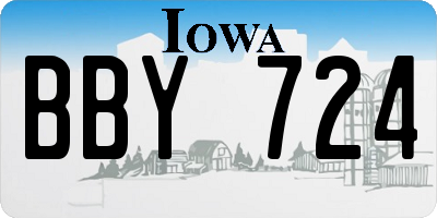 IA license plate BBY724