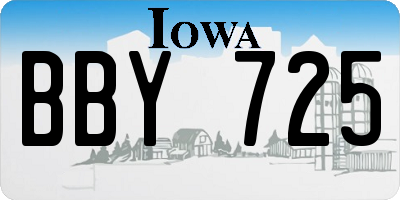 IA license plate BBY725