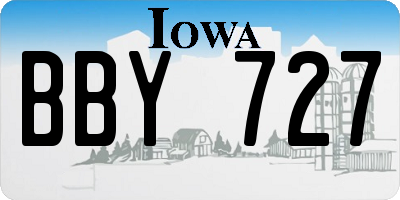 IA license plate BBY727