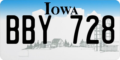 IA license plate BBY728