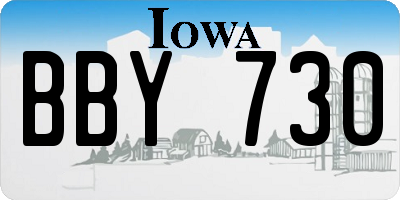 IA license plate BBY730