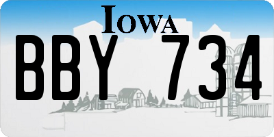 IA license plate BBY734