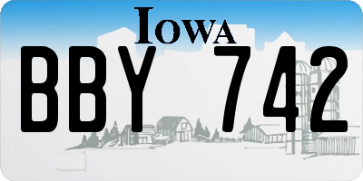IA license plate BBY742