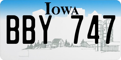 IA license plate BBY747