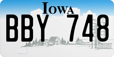 IA license plate BBY748