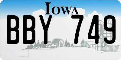 IA license plate BBY749
