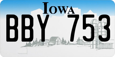 IA license plate BBY753