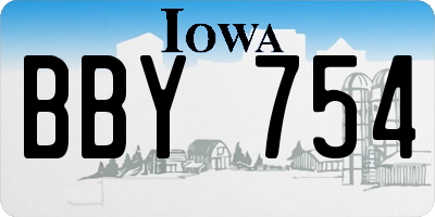 IA license plate BBY754