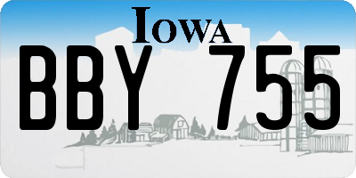 IA license plate BBY755