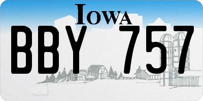 IA license plate BBY757