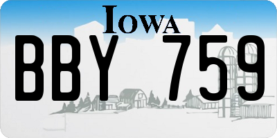 IA license plate BBY759