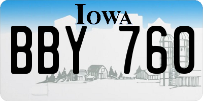 IA license plate BBY760