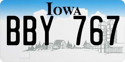 IA license plate BBY767