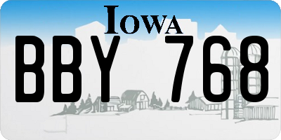 IA license plate BBY768