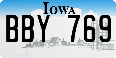 IA license plate BBY769