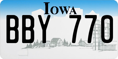 IA license plate BBY770