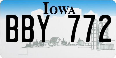 IA license plate BBY772