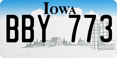 IA license plate BBY773