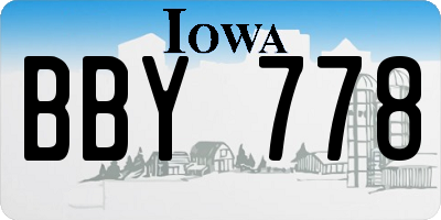 IA license plate BBY778
