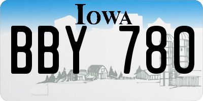 IA license plate BBY780