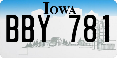 IA license plate BBY781