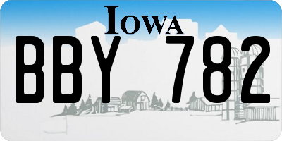 IA license plate BBY782