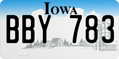 IA license plate BBY783