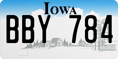 IA license plate BBY784