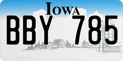 IA license plate BBY785