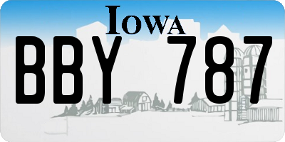 IA license plate BBY787