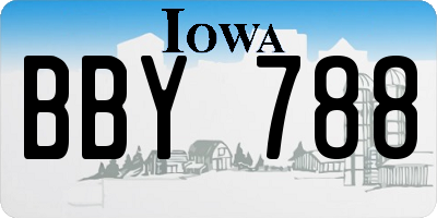 IA license plate BBY788