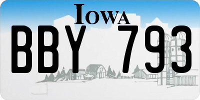 IA license plate BBY793