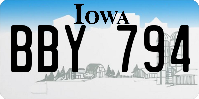 IA license plate BBY794