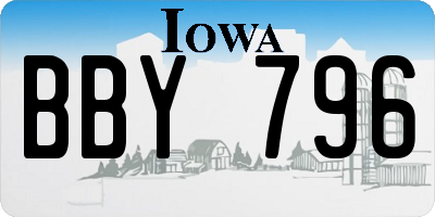IA license plate BBY796
