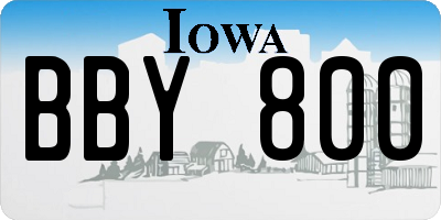 IA license plate BBY800