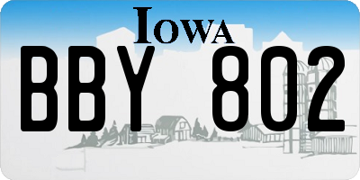 IA license plate BBY802