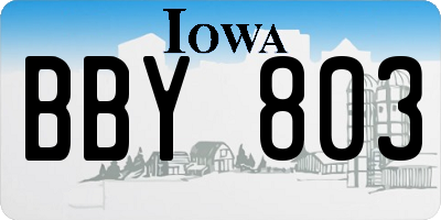 IA license plate BBY803