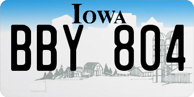 IA license plate BBY804