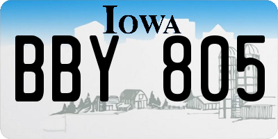 IA license plate BBY805