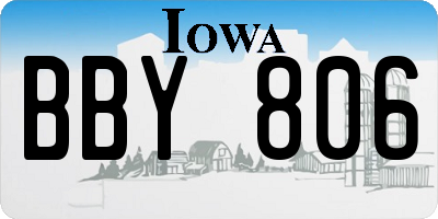 IA license plate BBY806