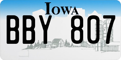 IA license plate BBY807