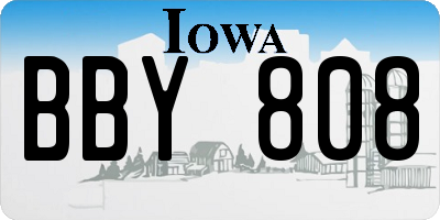 IA license plate BBY808