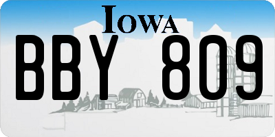 IA license plate BBY809