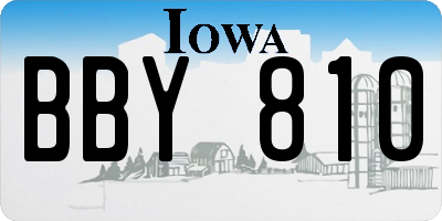 IA license plate BBY810