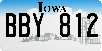 IA license plate BBY812